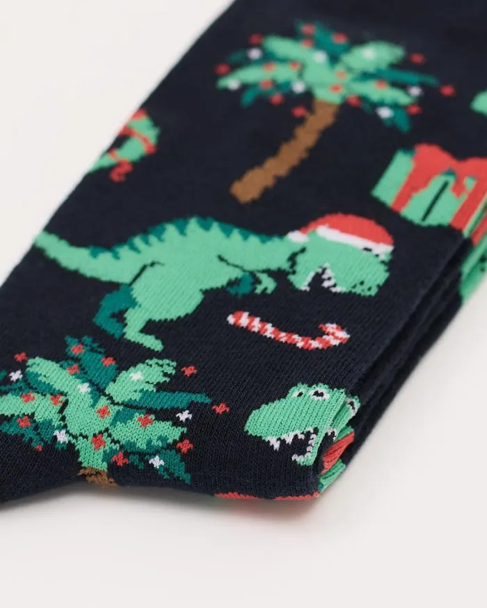 RWandCO Socks Christmas Dinosaur Socks Total Eclipse 8211 Men