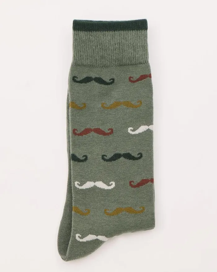RWandCO Socks Movember Socks Beetle Green 8211 Men