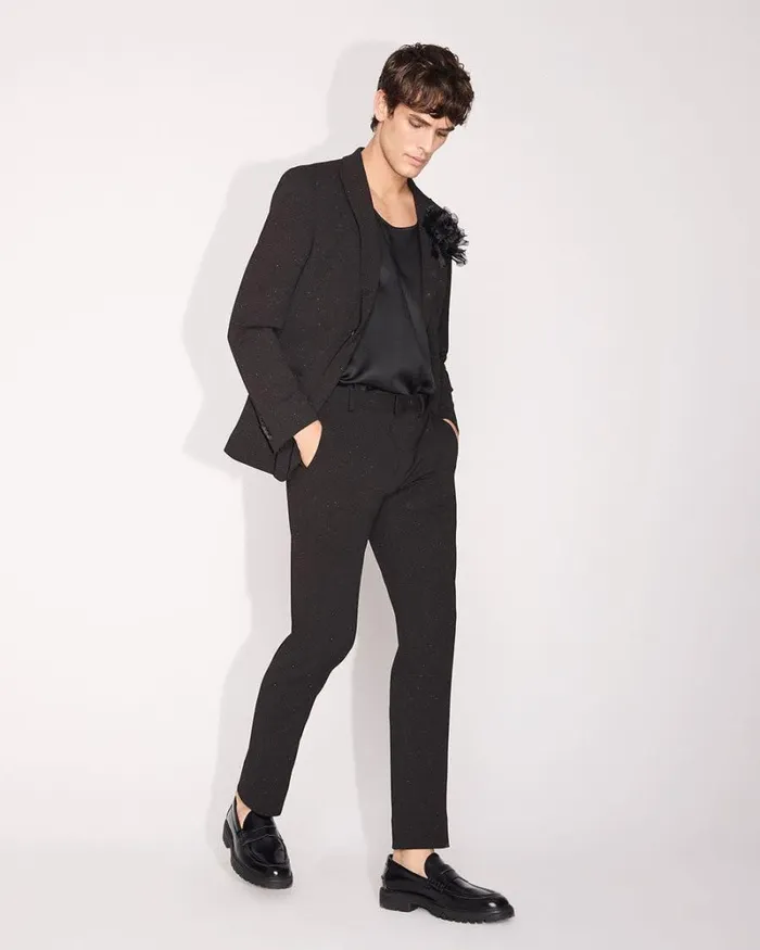 RWandCO Suits SlimFit Black Suit Blazer With Metallic Fibres Black 8211 Men RWandCO Suits SlimFit Black Suit Blazer With Metallic Fibres Black 8211 Men