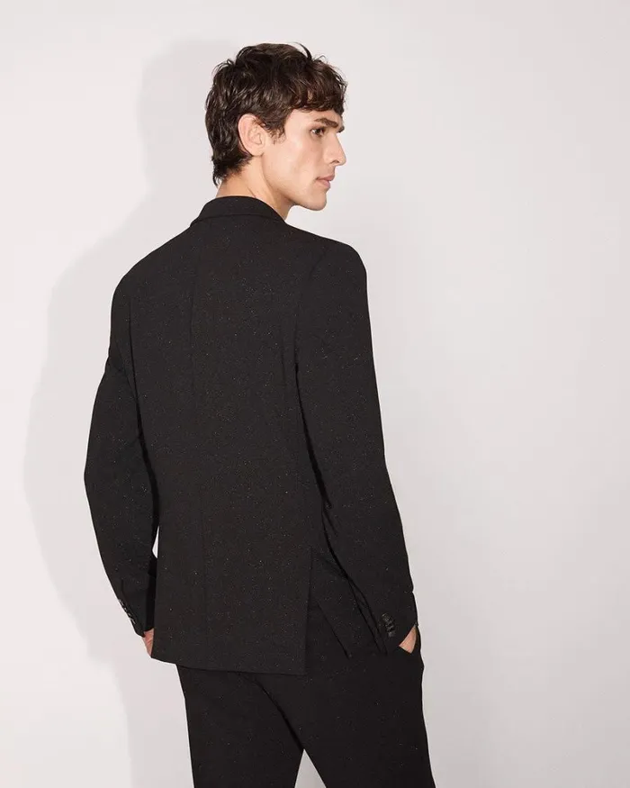 RWandCO Suits SlimFit Black Suit Blazer With Metallic Fibres Black 8211 Men RWandCO Suits SlimFit Black Suit Blazer With Metallic Fibres Black 8211 Men