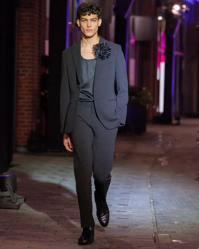 RWandCO Suits SlimFit Black Suit Blazer With Metallic Fibres Black 8211 Men RWandCO Suits SlimFit Black Suit Blazer With Metallic Fibres Black 8211 Men