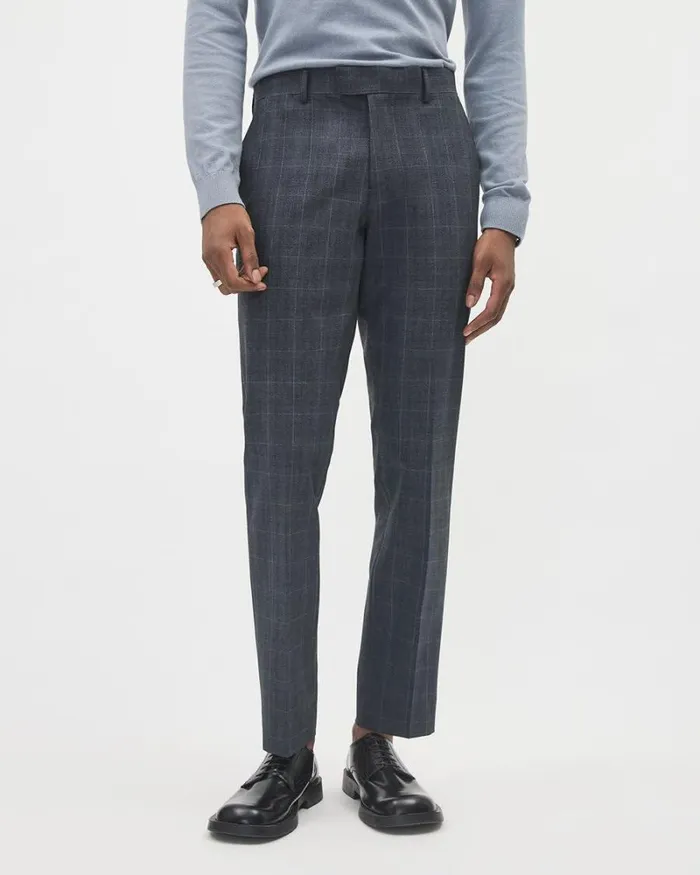 RWandCO Suits SlimFit Checkered DenimLike Suit Pant Dark Denim 8211 Men RWandCO Suits SlimFit Checkered DenimLike Suit Pant Dark Denim 8211 Men
