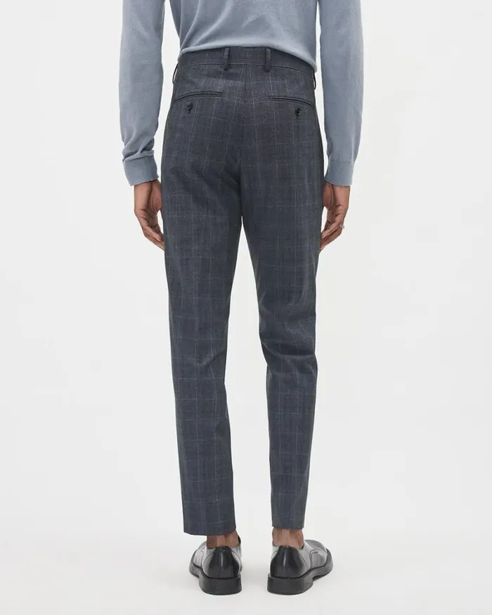 RWandCO Suits SlimFit Checkered DenimLike Suit Pant Dark Denim 8211 Men RWandCO Suits SlimFit Checkered DenimLike Suit Pant Dark Denim 8211 Men