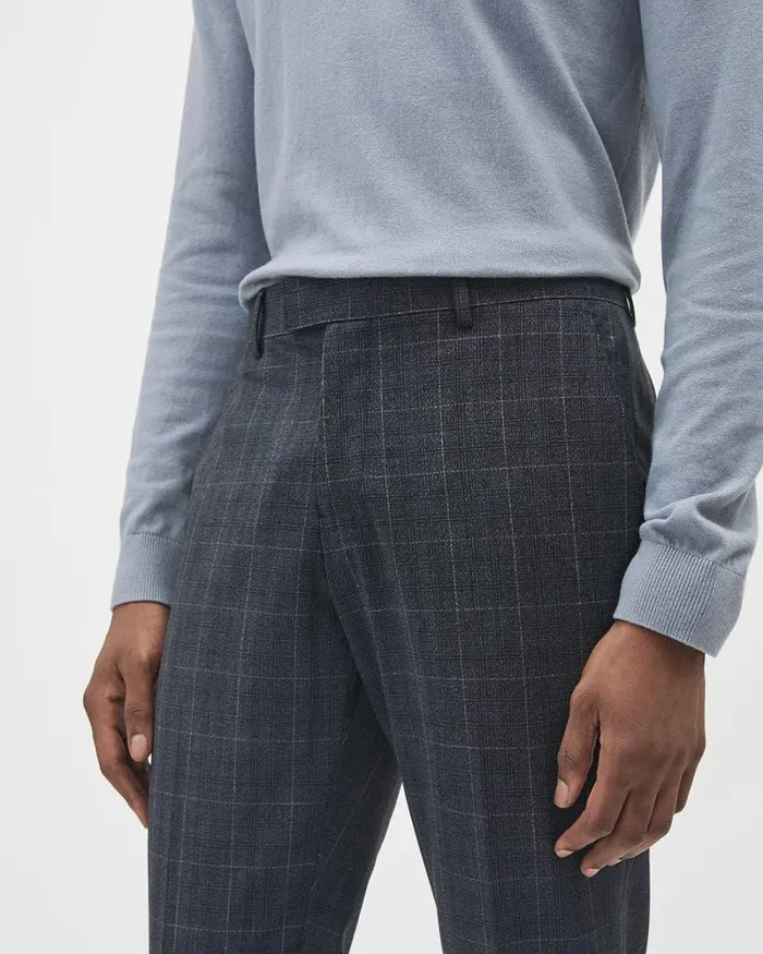 RWandCO Suits SlimFit Checkered DenimLike Suit Pant Dark Denim 8211 Men RWandCO Suits SlimFit Checkered DenimLike Suit Pant Dark Denim 8211 Men
