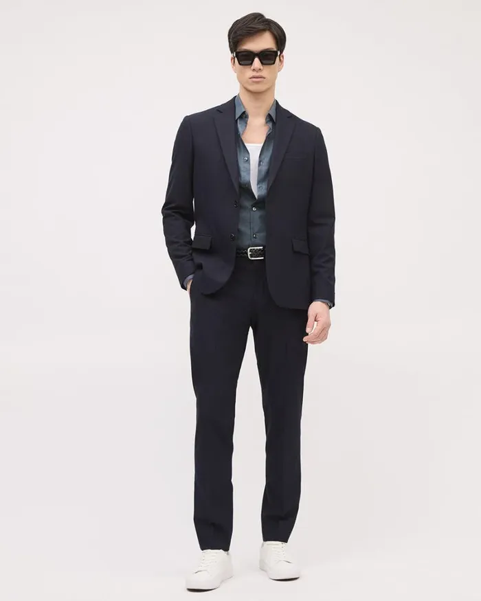 RWandCO Suits SlimFit Tech Suit Blazer Dark Navy 8211 Men RWandCO Suits SlimFit Tech Suit Blazer Dark Navy 8211 Men