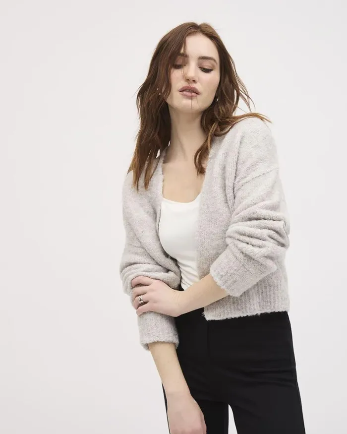 RWandCO Sweaters and Cardigans LongSleeve ButtonedDown Boucl Cardigan Oatmeal Mix 8211 8211 Women RWandCO Sweaters and Cardigans LongSleeve ButtonedDown Boucl Cardigan Oatmeal Mix 8211 8211 Women