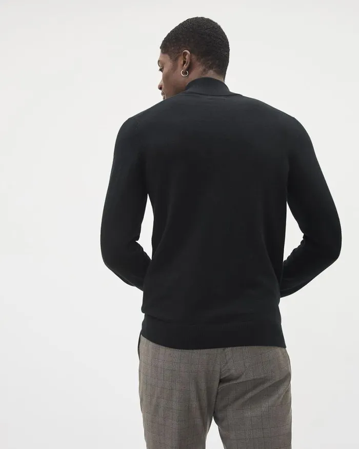 RWandCO Sweaters and Cardigans LongSleeve HalfZip MockNeck Sweater Black 8211 Men RWandCO Sweaters and Cardigans LongSleeve HalfZip MockNeck Sweater Black 8211 Men