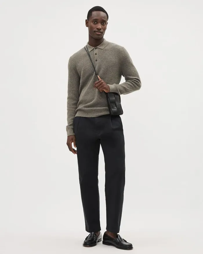RWandCO Sweaters and Cardigans LongSleeve WoolBlend Polo Sweater Tamarindo 8211 Men RWandCO Sweaters and Cardigans LongSleeve WoolBlend Polo Sweater Tamarindo 8211 Men