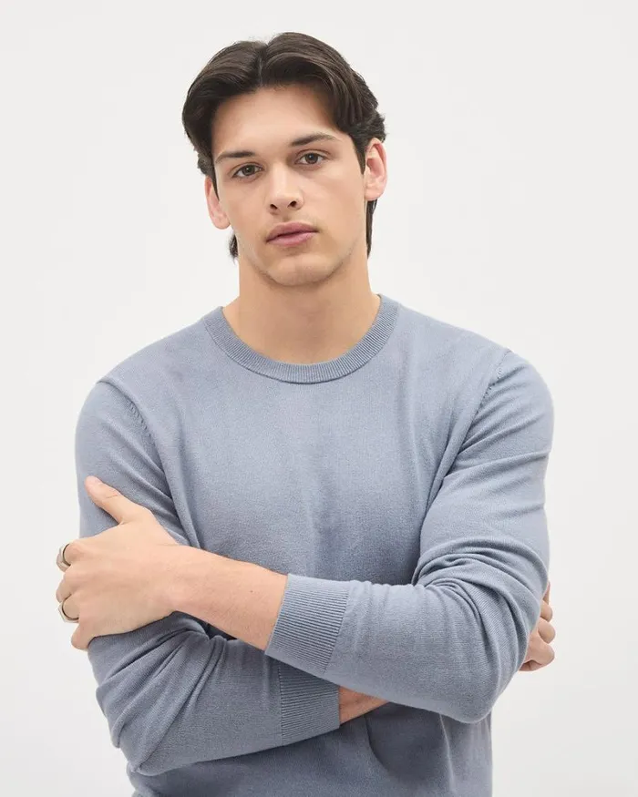 RWandCO Sweaters and Cardigans Solid LongSleeve CrewNeck Sweater Blue Ridge 8211 Men RWandCO Sweaters and Cardigans Solid LongSleeve CrewNeck Sweater Blue Ridge 8211 Men