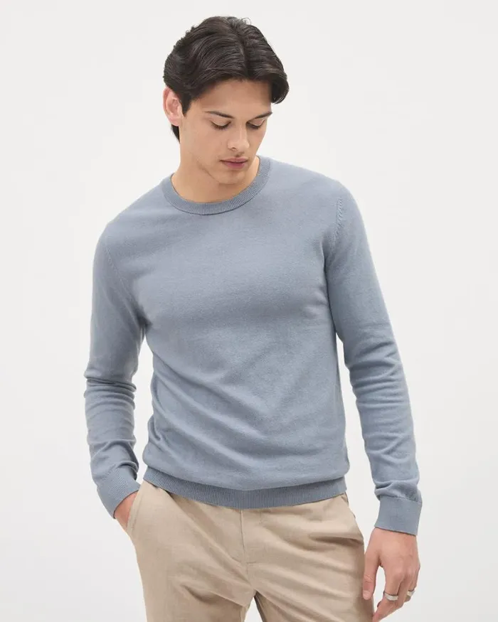 RWandCO Sweaters and Cardigans Solid LongSleeve CrewNeck Sweater Blue Ridge 8211 Men RWandCO Sweaters and Cardigans Solid LongSleeve CrewNeck Sweater Blue Ridge 8211 Men