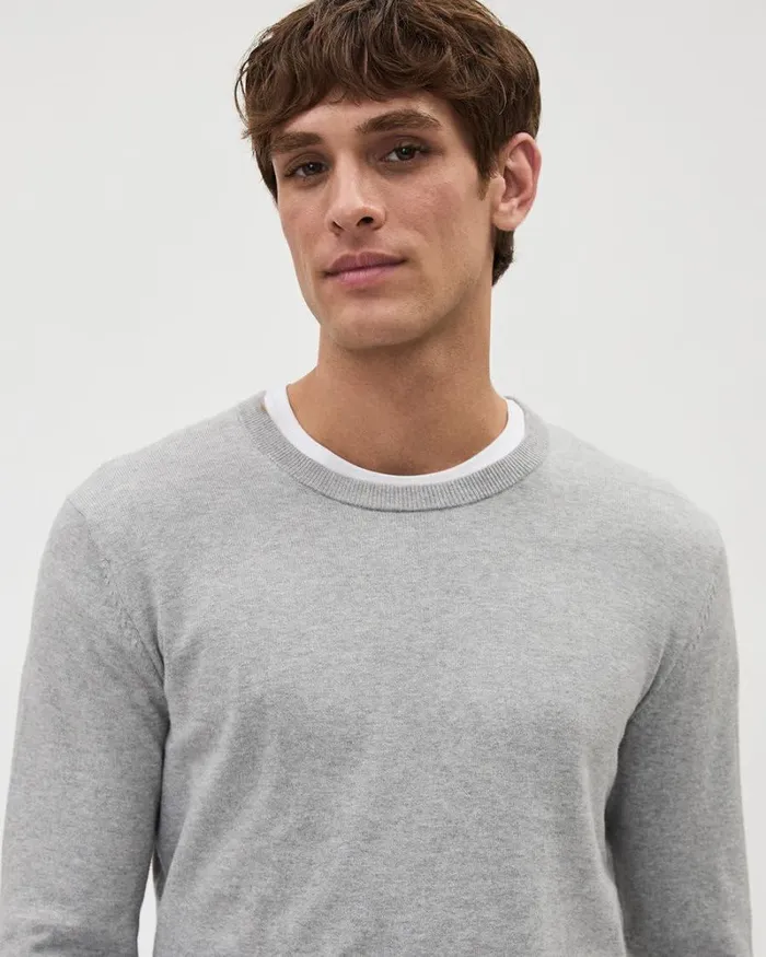 RWandCO Sweaters and Cardigans Solid LongSleeve CrewNeck Sweater Soft Grey 8211 Men RWandCO Sweaters and Cardigans Solid LongSleeve CrewNeck Sweater Soft Grey 8211 Men