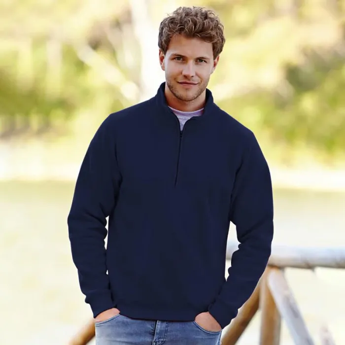 RWandCO Sweatshirts and Hoodies Fruit Of The Loom 8211 Mens Premium 7030 Zip Neck Sweatshirt Dark Blue 8211 Men RWandCO Sweatshirts and Hoodies Fruit Of The Loom 8211 Mens Premium 7030 Zip Neck Sweatshirt Dark Blue 8211 Men