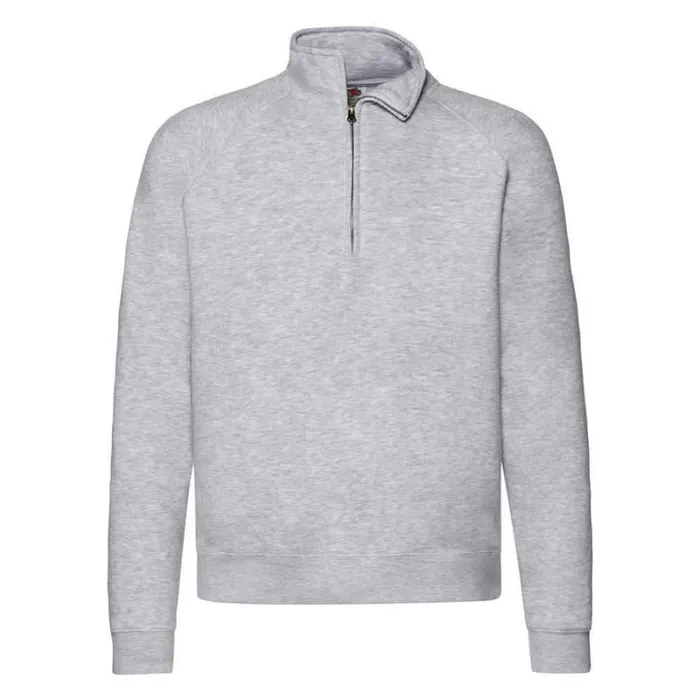 RWandCO Sweatshirts and Hoodies Fruit Of The Loom 8211 Mens Premium Zip Neck Heather Sweatshirt Light Grey 8211 Men RWandCO Sweatshirts and Hoodies Fruit Of The Loom 8211 Mens Premium Zip Neck Heather Sweatshirt Light Grey 8211 Men