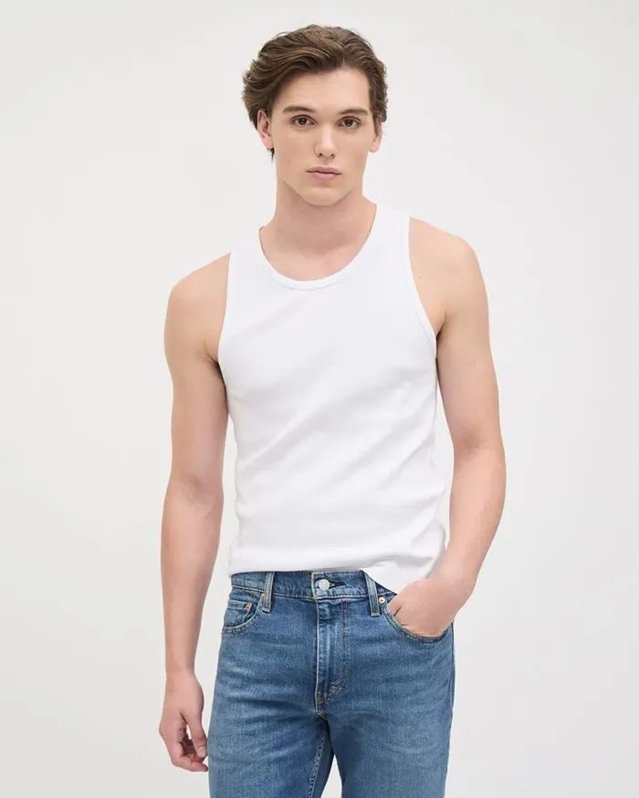 RWandCO TShirts Ribbed Tank Top Bright White 8211 Men RWandCO TShirts Ribbed Tank Top Bright White 8211 Men