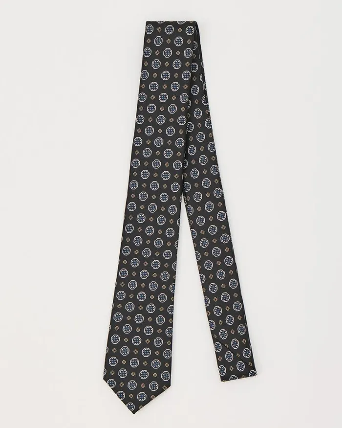 RWandCO Ties and Bow Ties Black Skinny Tie With Geometric Pattern Black 8211 Men RWandCO Ties and Bow Ties Black Skinny Tie With Geometric Pattern Black 8211 Men