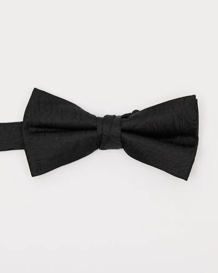 RWandCO Ties and Bow Ties Paisley Black On Black Bow Tie Black 8211 Men