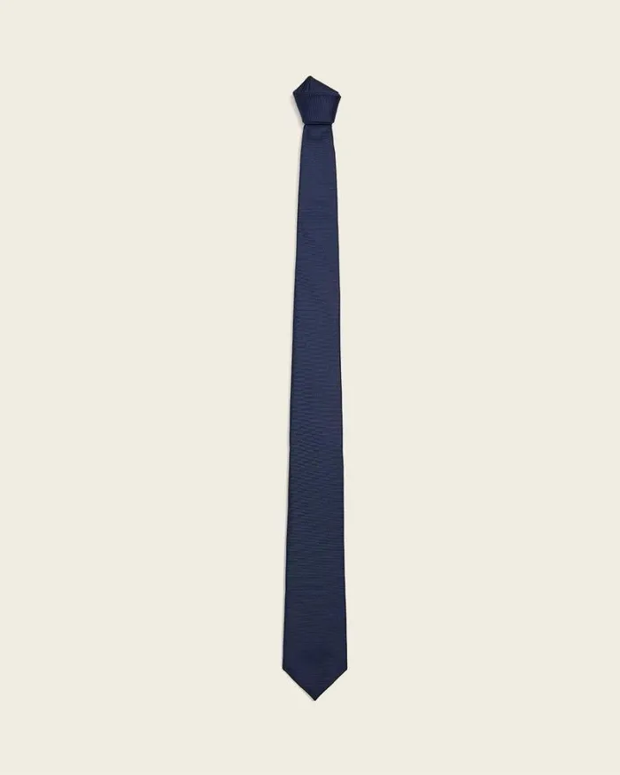 RWandCO Ties and Bow Ties Regular Solid Navy Tie Navy Blue 8211 Men