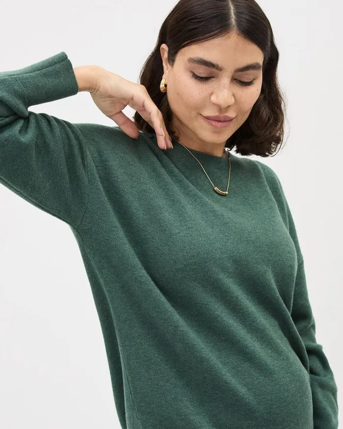 RWandCO Tops LongSleeve CrewNeck Sweater 8211 Thyme Maternity Sycamore Mix 8211 Women RWandCO Tops LongSleeve CrewNeck Sweater 8211 Thyme Maternity Sycamore Mix 8211 Women