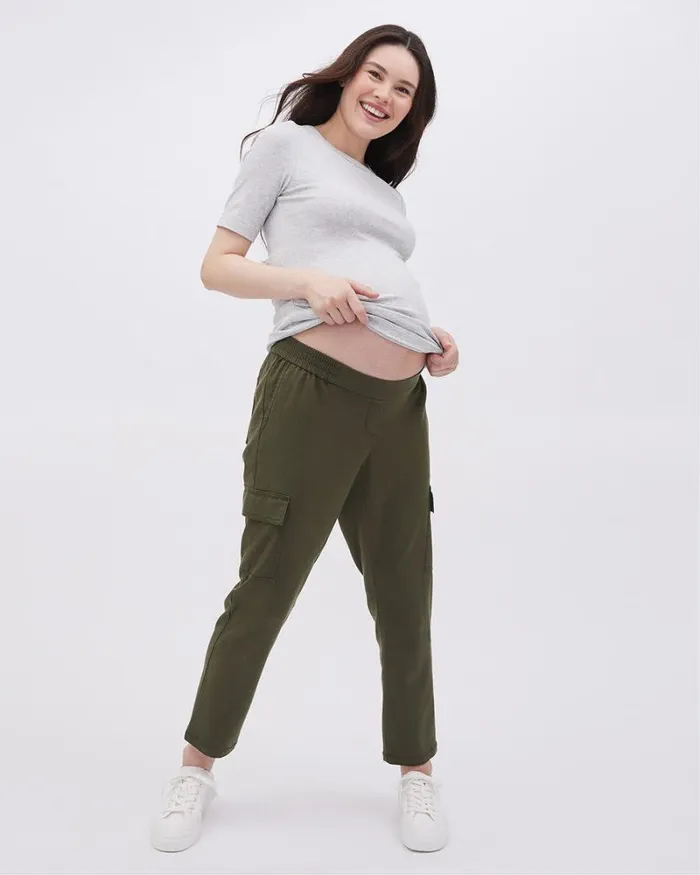 RWandCO Tops ShortSleeve CrewNeck Top 8211 Thyme Maternity Light Grey Mix 8211 Women RWandCO Tops ShortSleeve CrewNeck Top 8211 Thyme Maternity Light Grey Mix 8211 Women