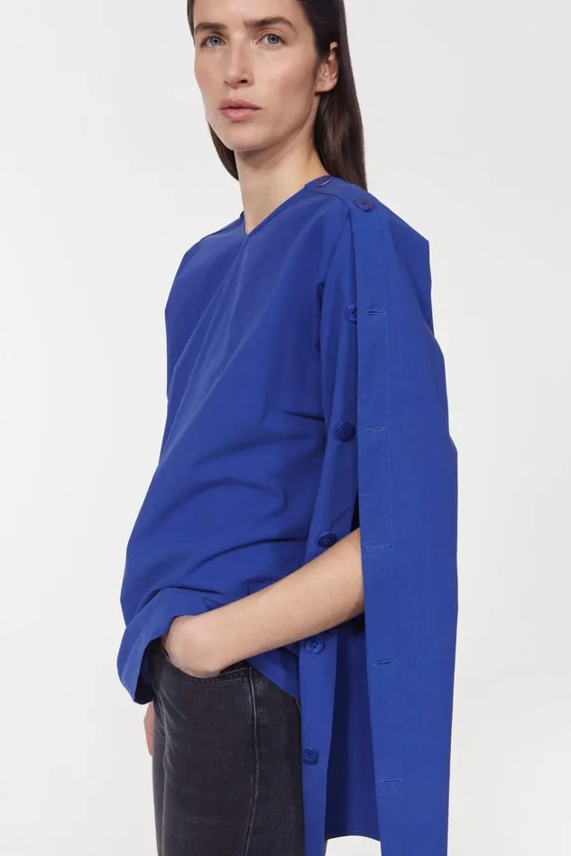 Saar Cotton Blouse Workwear Blue Women Rodebjer Shirts and Blouses