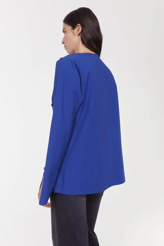 Saar Cotton Blouse Workwear Blue Women Rodebjer Shirts and Blouses