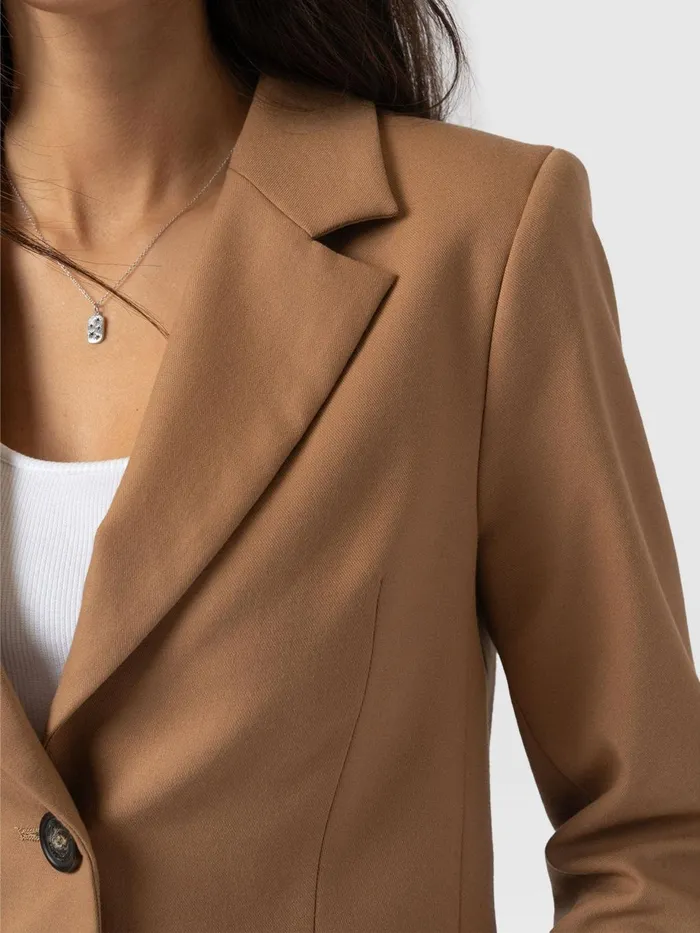 Saint And Sofia Blazers Women Astrid Crop Blazer 8211 Camel Camel