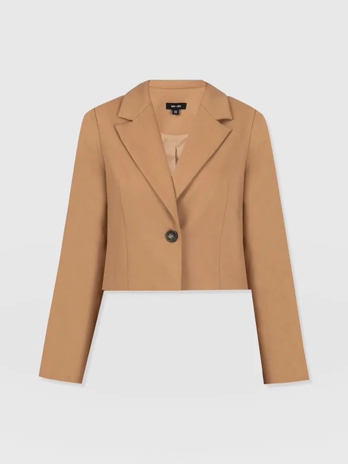 Saint And Sofia Blazers Women Astrid Crop Blazer 8211 Camel Camel