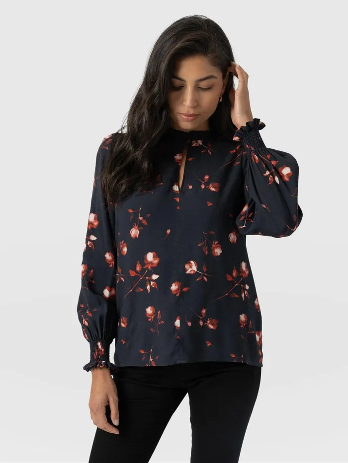 Saint And Sofia Blouses and Shirts Women Olivia Blouse 8211 Dark Roses Dark Roses