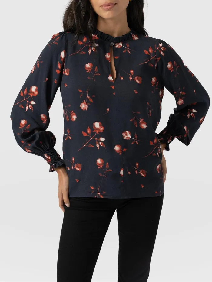 Saint And Sofia Blouses and Shirts Women Olivia Blouse 8211 Dark Roses Dark Roses