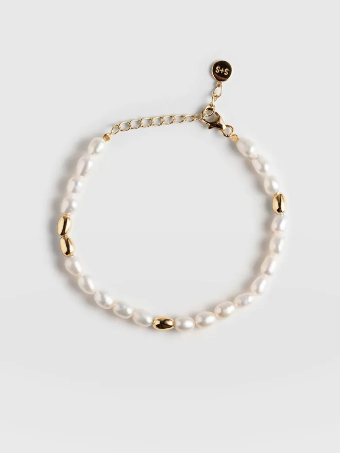 Saint And Sofia Bracelets Women Jacqueline Pearl Bracelet 8211 Gold Gold