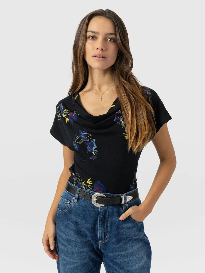 Saint And Sofia Casual Tops Women Cowl Neck Tee 8211 Blue Lily Gardens Blue Lily Gardens Saint And Sofia Casual Tops Women Cowl Neck Tee 8211 Blue Lily Gardens Blue Lily Gardens