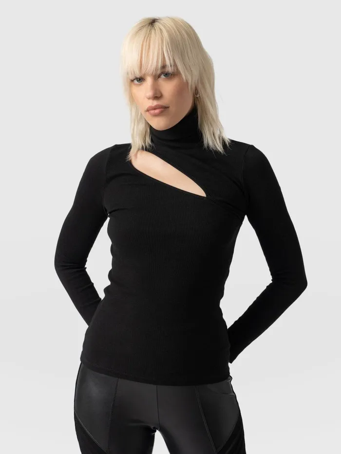 Saint And Sofia Casual Tops Women Reveal Turtle Neck 8211 Black Black