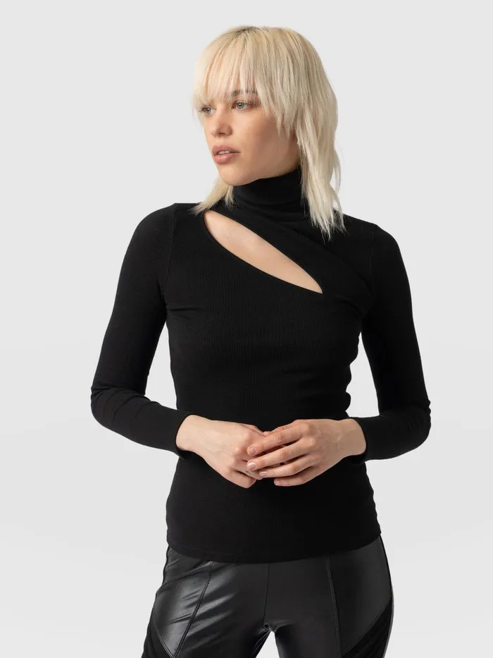 Saint And Sofia Casual Tops Women Reveal Turtle Neck 8211 Black Black