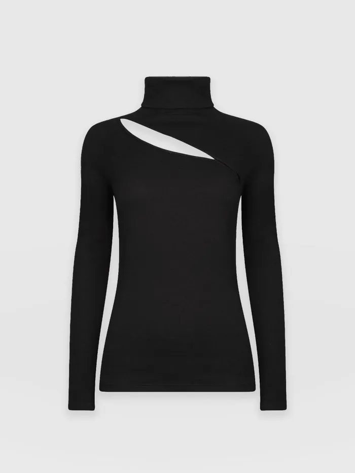 Saint And Sofia Casual Tops Women Reveal Turtle Neck 8211 Black Black