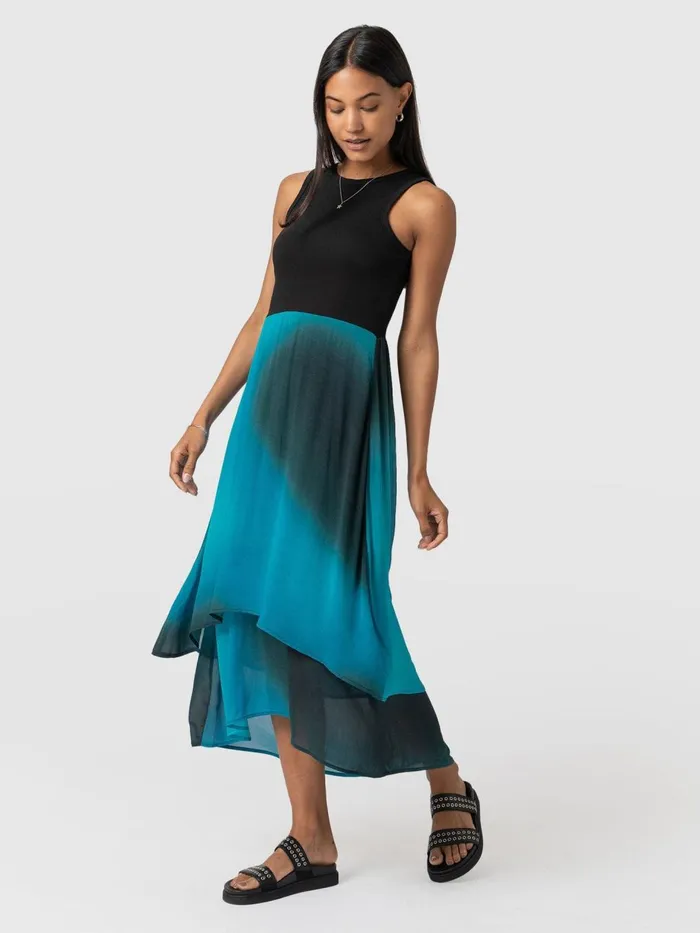 Saint And Sofia Dresses Women Etta Layered Dress 8211 Blue Coral Blue Coral