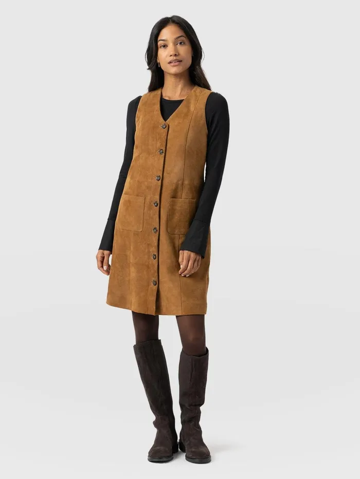 Saint And Sofia Dresses Women Luther Suede Mini Dress 8211 Camel Camel