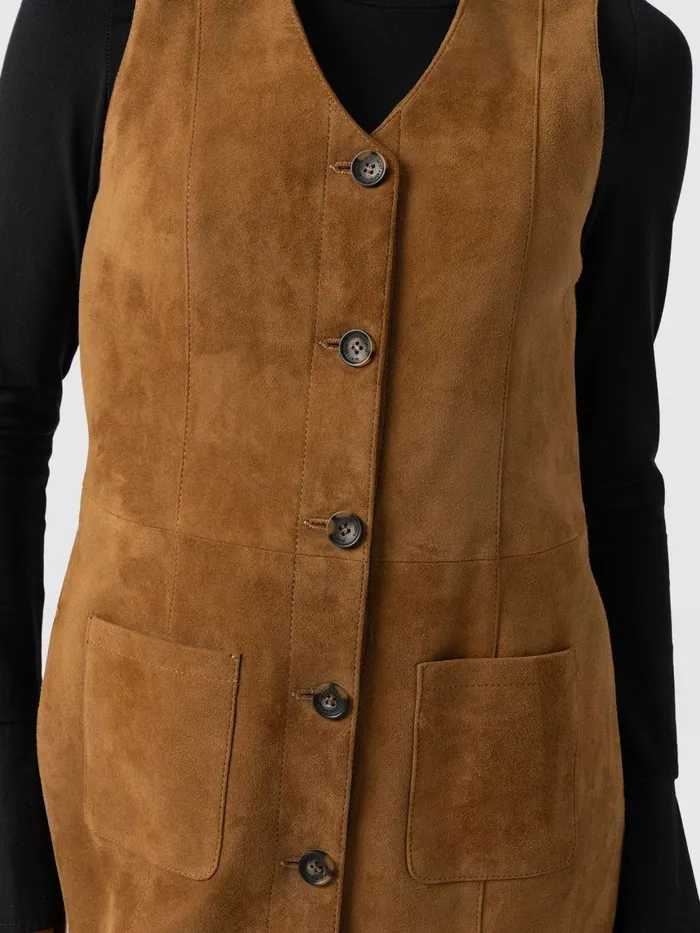 Saint And Sofia Dresses Women Luther Suede Mini Dress 8211 Camel Camel