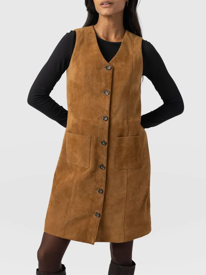 Saint And Sofia Dresses Women Luther Suede Mini Dress 8211 Camel Camel