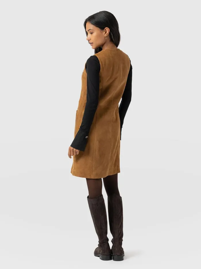 Saint And Sofia Dresses Women Luther Suede Mini Dress 8211 Camel Camel