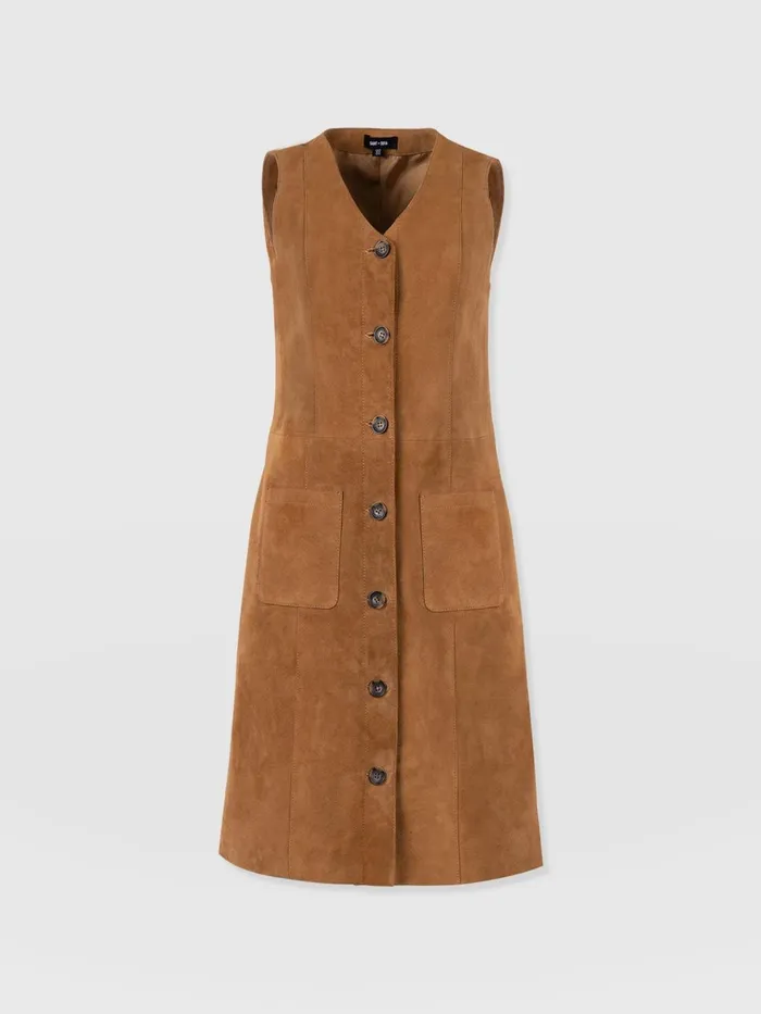 Saint And Sofia Dresses Women Luther Suede Mini Dress 8211 Camel Camel