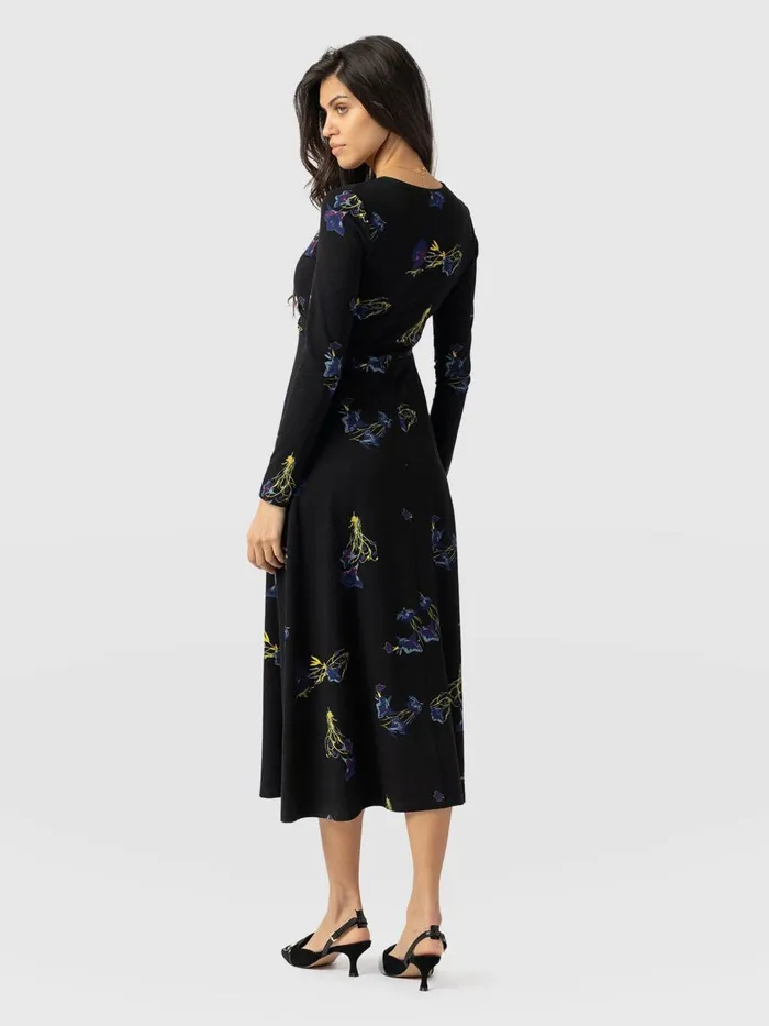 Saint And Sofia Dresses Women Maggie Wrap Midi Dress 8211 Blue Lily Gardens Blue Lily Gardens