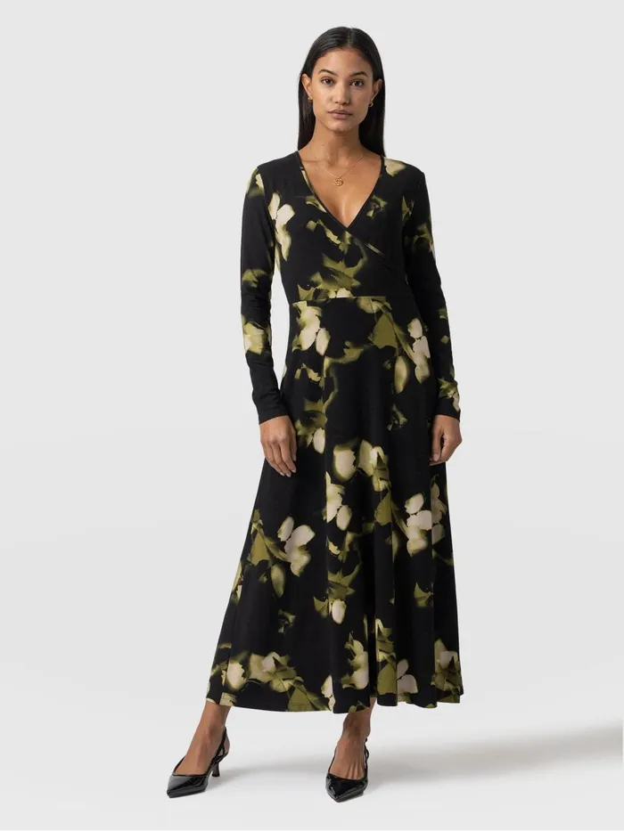 Saint And Sofia Dresses Women Maggie Wrap Midi Dress 8211 Green Aurora Green Aurora Saint And Sofia Dresses Women Maggie Wrap Midi Dress 8211 Green Aurora Green Aurora