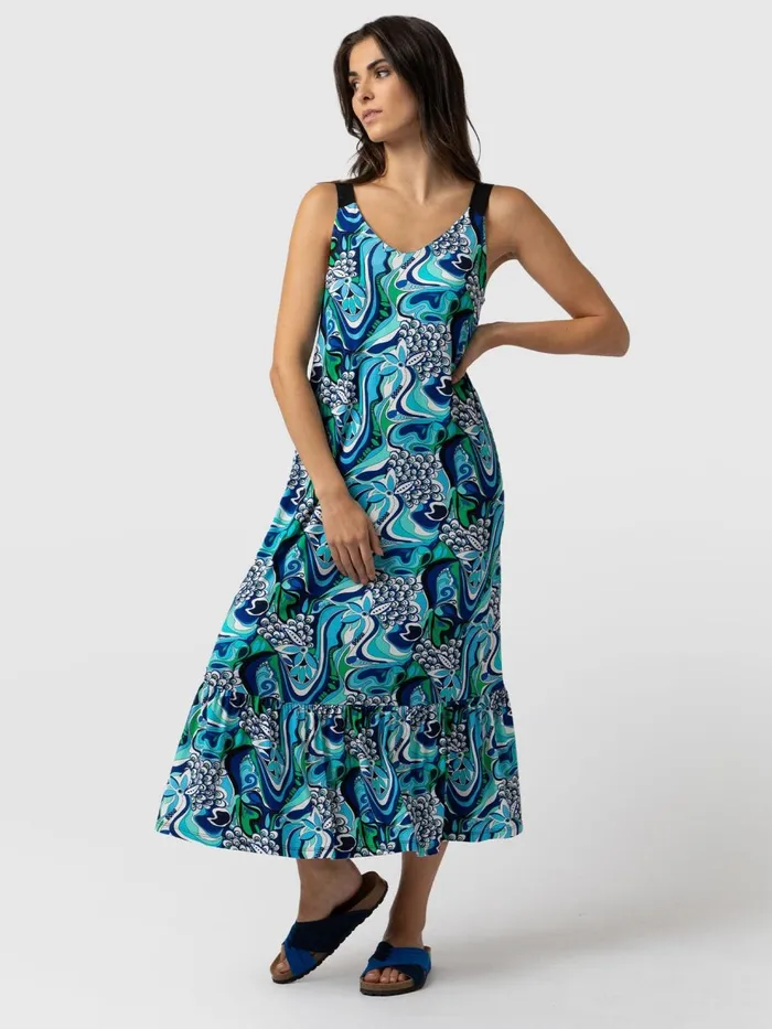 Saint And Sofia Dresses Women Riley Tiered Trapeze Dress 8211 Paradise Paradise
