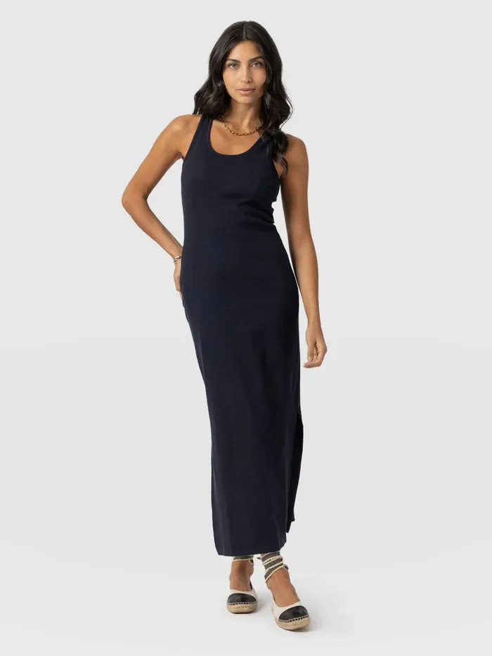 Saint And Sofia Dresses Women Sleeveless Rib Dress 8211 Navy Navy