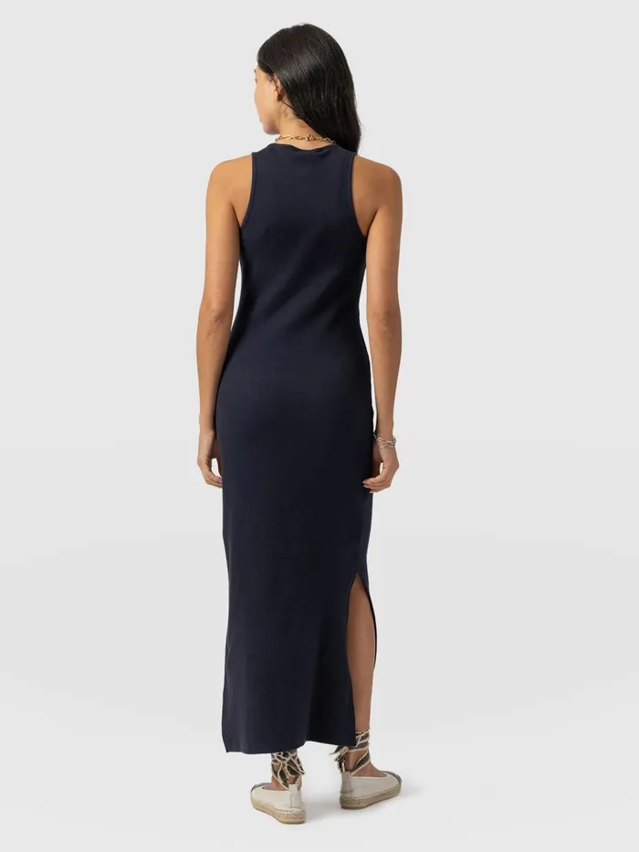 Saint And Sofia Dresses Women Sleeveless Rib Dress 8211 Navy Navy