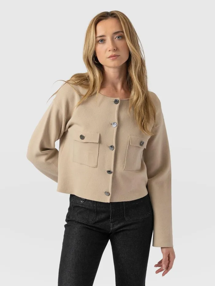 Saint And Sofia Knitwear Women Maeva Knit Jacket 8211 Cream Cream