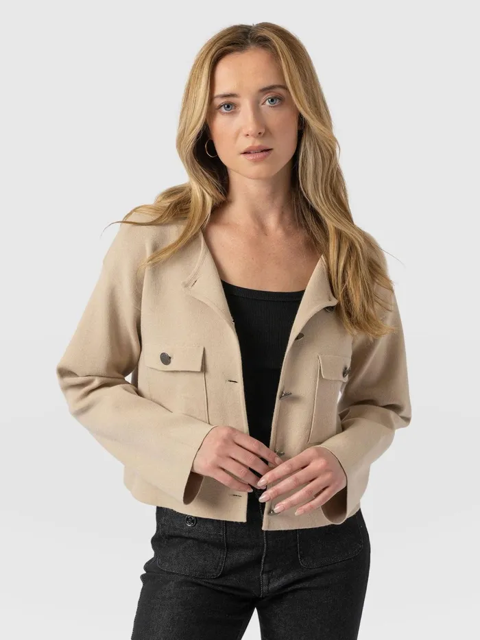 Saint And Sofia Knitwear Women Maeva Knit Jacket 8211 Cream Cream