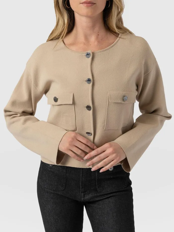 Saint And Sofia Knitwear Women Maeva Knit Jacket 8211 Cream Cream