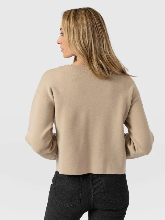 Saint And Sofia Knitwear Women Maeva Knit Jacket 8211 Cream Cream