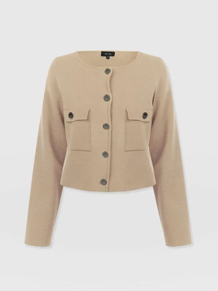 Saint And Sofia Knitwear Women Maeva Knit Jacket 8211 Cream Cream